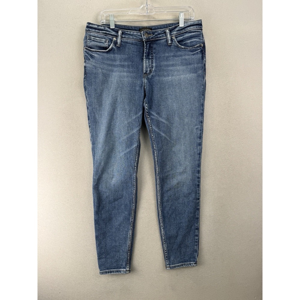 Silver Jeans Most Wanted Skinny Jeans Women's 31x29 Mid Rise Blue Stretch Denim